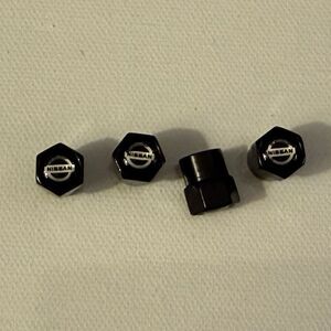 Nissan Valve Stem Caps in Black Set of 4 NWT
